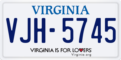 VA license plate VJH5745