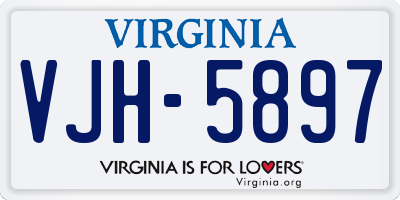 VA license plate VJH5897