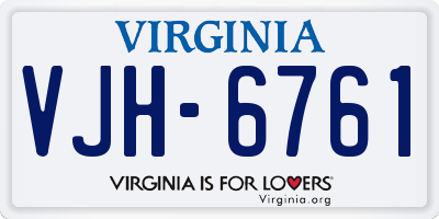 VA license plate VJH6761