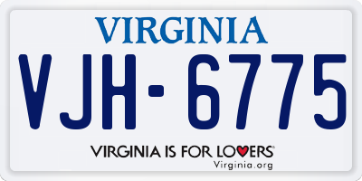 VA license plate VJH6775