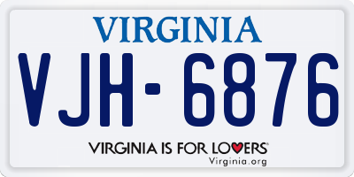 VA license plate VJH6876