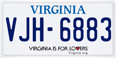 VA license plate VJH6883