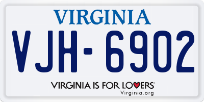 VA license plate VJH6902