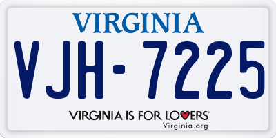 VA license plate VJH7225