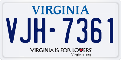 VA license plate VJH7361