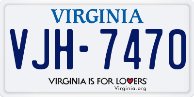 VA license plate VJH7470