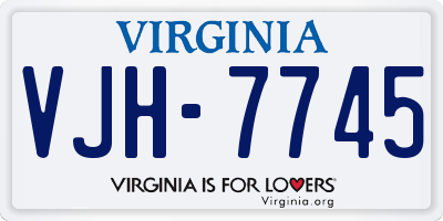 VA license plate VJH7745