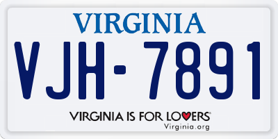 VA license plate VJH7891