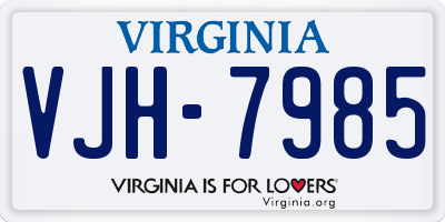 VA license plate VJH7985