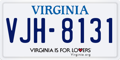 VA license plate VJH8131