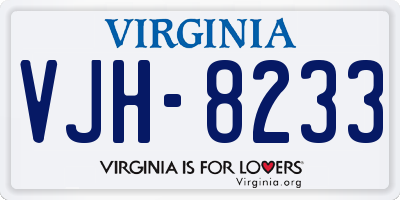 VA license plate VJH8233