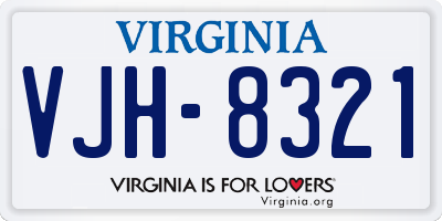 VA license plate VJH8321