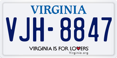 VA license plate VJH8847