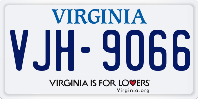 VA license plate VJH9066