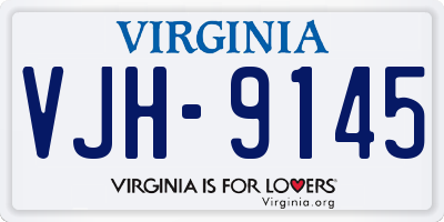 VA license plate VJH9145