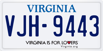 VA license plate VJH9443