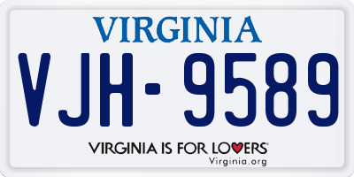 VA license plate VJH9589