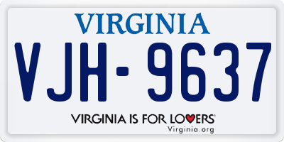 VA license plate VJH9637