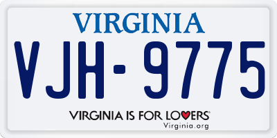 VA license plate VJH9775