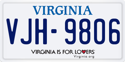 VA license plate VJH9806