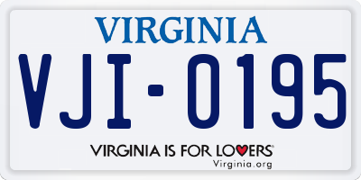 VA license plate VJI0195
