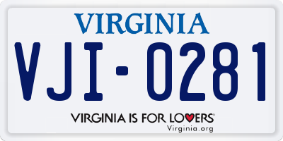 VA license plate VJI0281