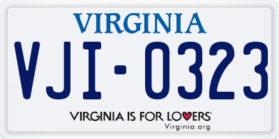 VA license plate VJI0323