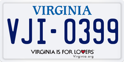 VA license plate VJI0399