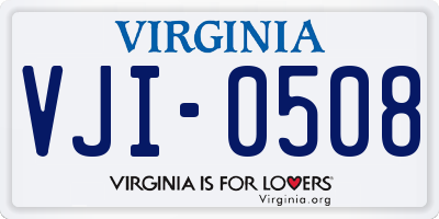 VA license plate VJI0508