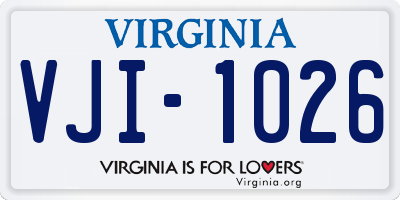 VA license plate VJI1026