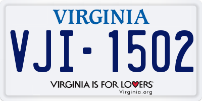 VA license plate VJI1502