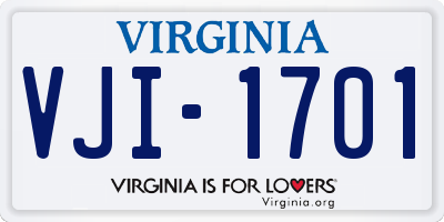VA license plate VJI1701