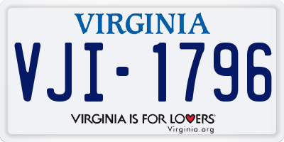 VA license plate VJI1796