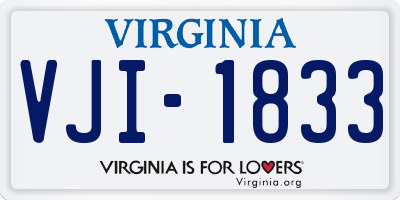 VA license plate VJI1833