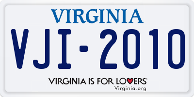 VA license plate VJI2010