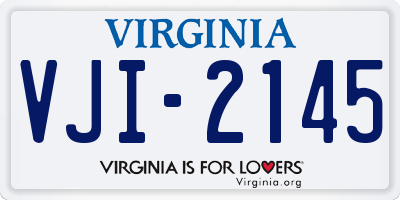 VA license plate VJI2145