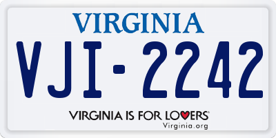VA license plate VJI2242