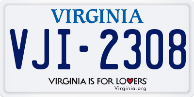 VA license plate VJI2308