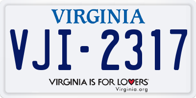 VA license plate VJI2317