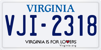 VA license plate VJI2318