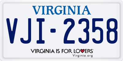 VA license plate VJI2358