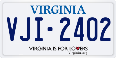 VA license plate VJI2402