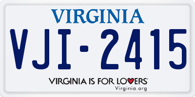 VA license plate VJI2415