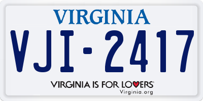 VA license plate VJI2417