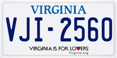 VA license plate VJI2560