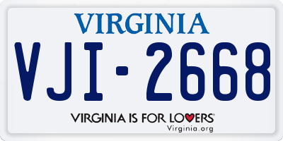 VA license plate VJI2668
