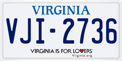VA license plate VJI2736