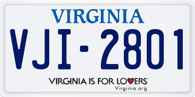 VA license plate VJI2801