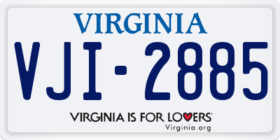 VA license plate VJI2885
