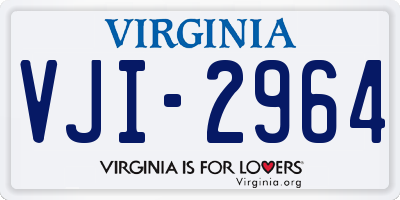 VA license plate VJI2964